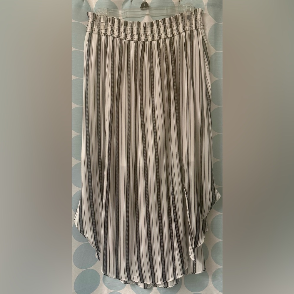Jennifer Lopez Striped Multi Slit Skirt, Black & White, Size M